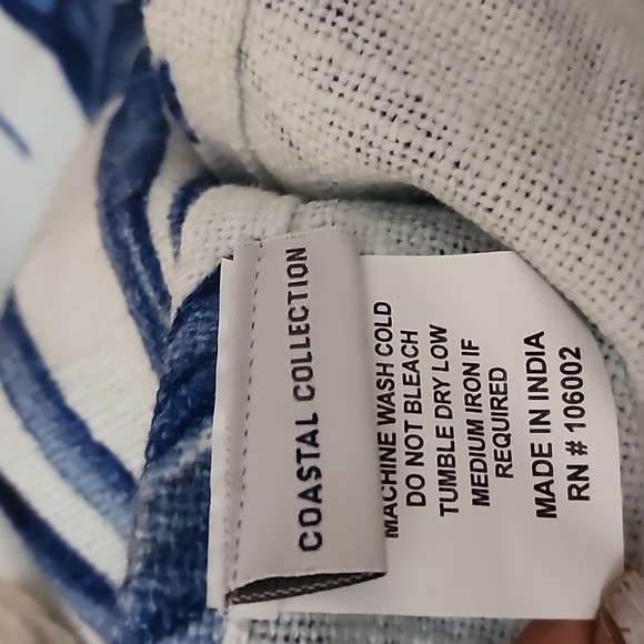 Coastal Collection Throw Blanket Made in India 100%  Cotton Lg Tassels - Picture 4 of 8